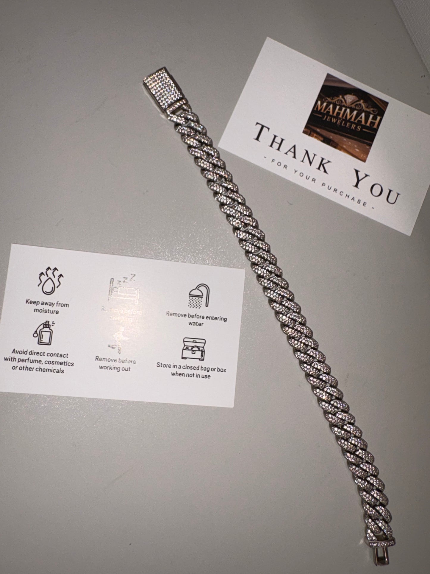 Cubic zirconia bracelet 7inch gold/silver