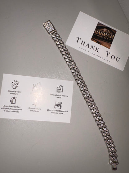 Cubic zirconia bracelet 7inch gold/silver