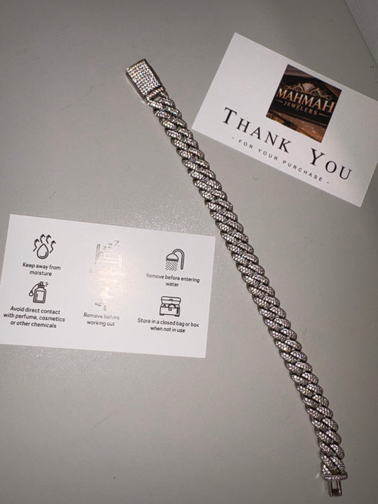 Cubic zirconia bracelet 7inch gold/silver