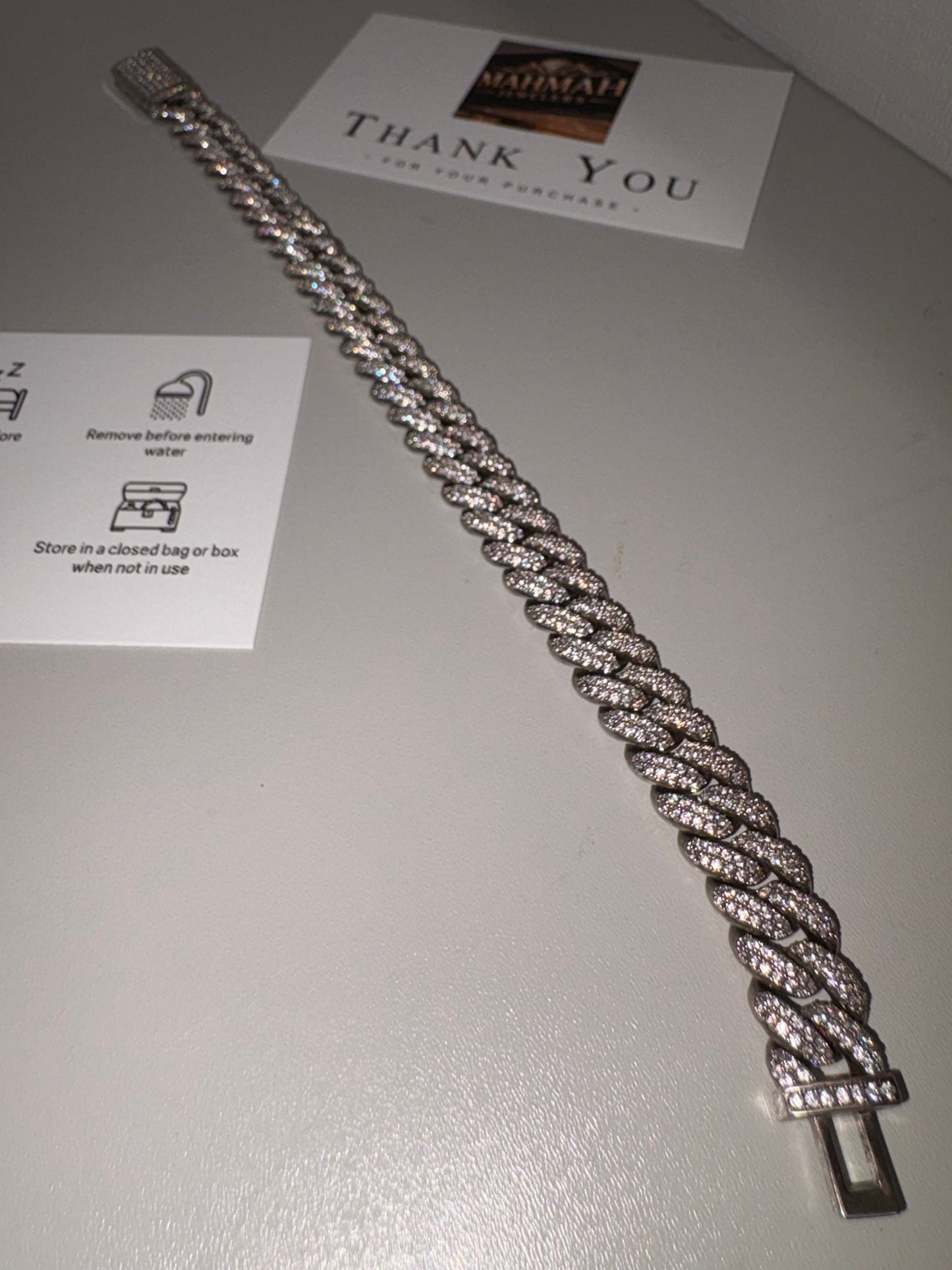 Cubic zirconia bracelet 7inch gold/silver