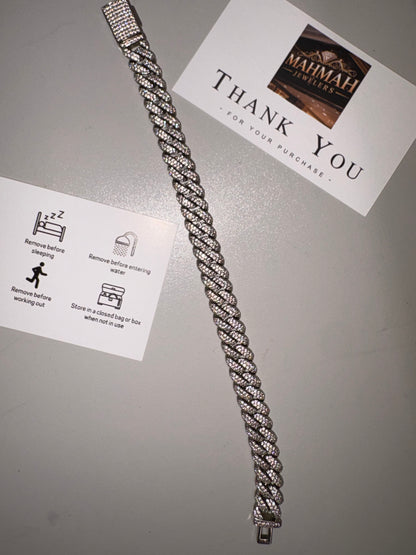 Cubic zirconia bracelet 7inch gold/silver